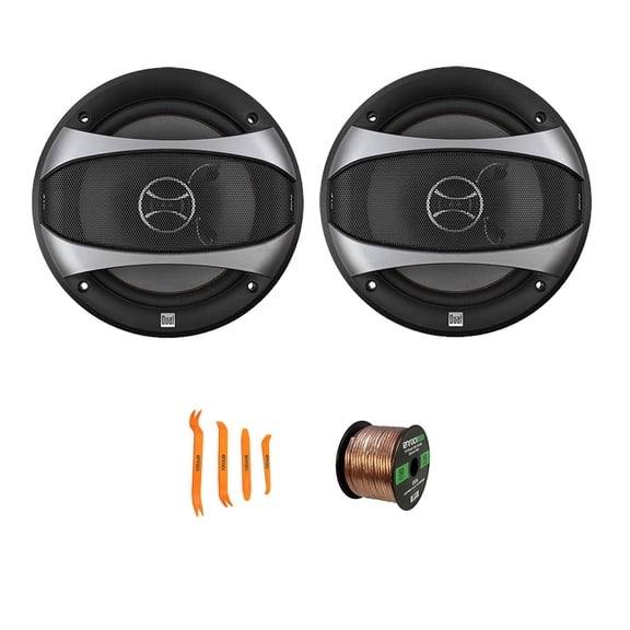1 Pair (Qty 2) of Dual Electronics D65SP 6.5" 100 Watt Max Power 2-Way Car Audio Speakers with Wire, Removal Tool