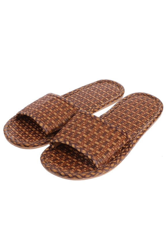 1 Pair Rattan Home Slippers Summer Casual Shoes Bamboo Daily Slippers Home Shoes