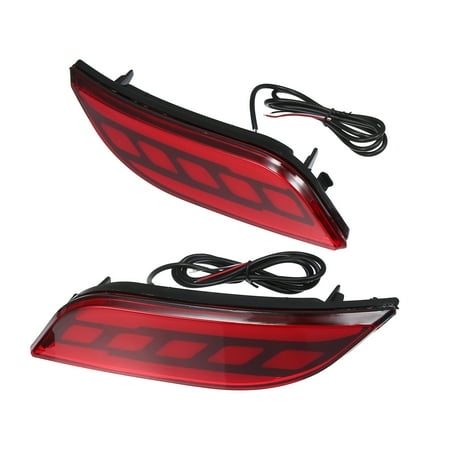 1 Pair Rear Bumper Reflector Fog Brake Driving Tail Turn Signal Light Red Amber for Jeep Compass 11-17