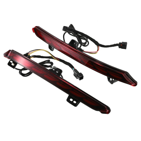 1 Pair Rear Bumper Reflector Fog Brake Tail Light Flowing Turn Signal Light Red Yellow for Honda Accord
