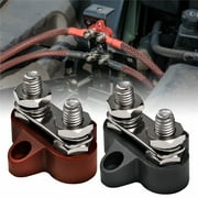 1 Pair Red + Black 48V DC Max M10 Battery Power Distribution Terminal Busbar Stud Junction Post Set with Waser