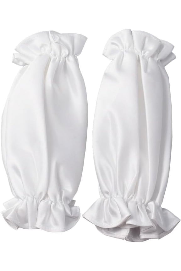 1 Pair Removable Puff Sleeves for Wedding Dress 28.5cm Long Ivory Spandex Cuff Silky for Wedding Opera Banquets and Party 8mm Thick diy