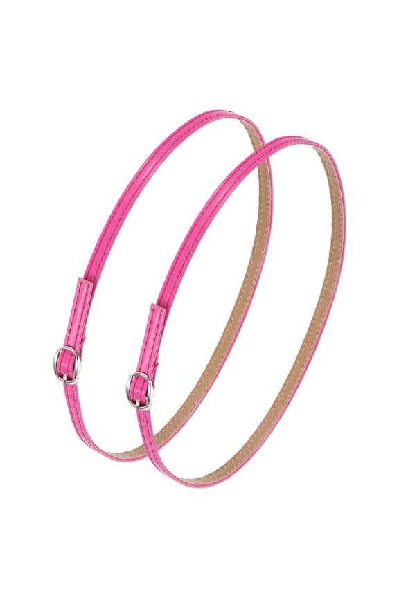 1 Pair Replacement Ankle Strap for Heels Detachable High Heels Shoe Straps Adjustable PU Leather Shoe Bands, Rose red