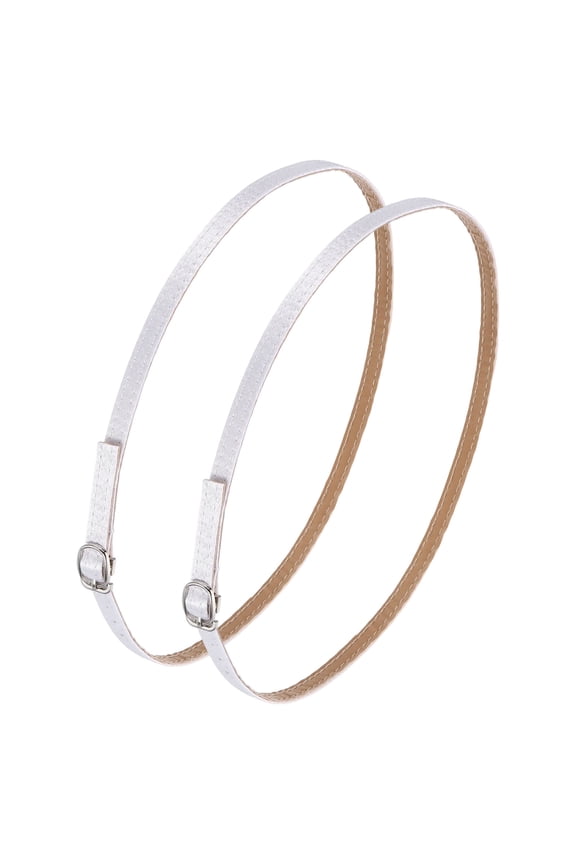 1 Pair Replacement Ankle Strap for Heels Leather Shoe Bands, Silk White
