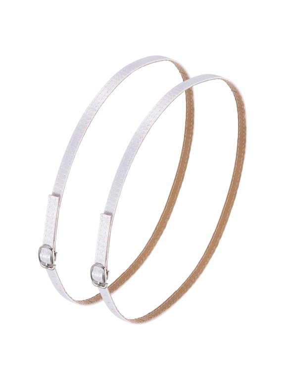 1 Pair Replacement Ankle Strap for Heels Leather Shoe Bands, Silk White