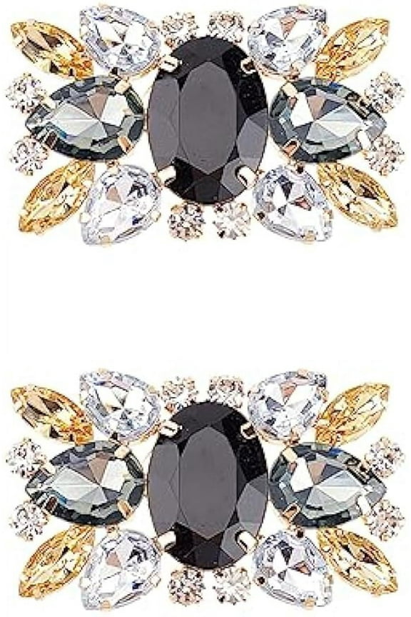 1 Pair Rhinestone Shoe Buckle Flower Shape Rhinestone Shoe Clips Detachable Pair Shoe Buckle Crystal Jewelry Shoe Clips Shining Shoe Decorations Wedding Bridal Shoe Charms Accessories