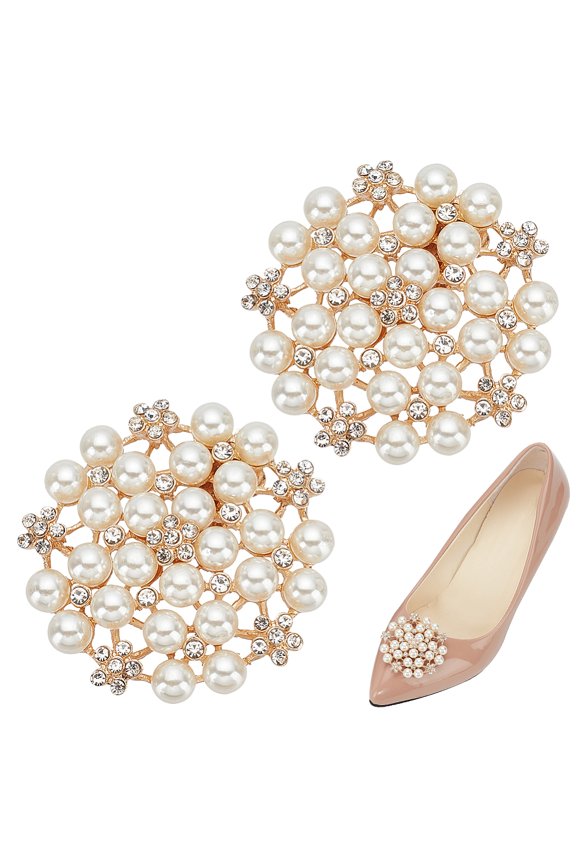 1 Pair Rhinestone Shoe Clips Flower Shape Rhinestone Shoe Clips Bridal Wedding Shoe Charms