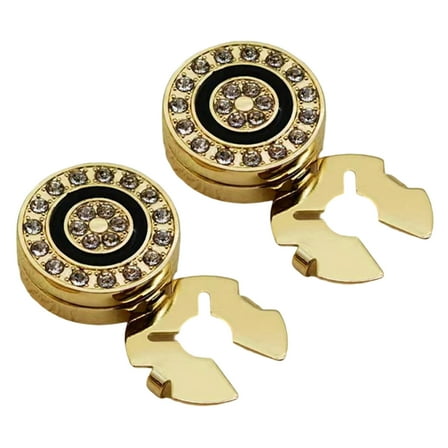 1 Pair Rhinestones Cuff Links Round Button Covers for Men Button Covers Cufflinks Attend Accessories