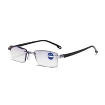 1 Pair Rimless Blue Light Blocking Reading Glasses Diamond Cut Edge Readers for Men  1.00