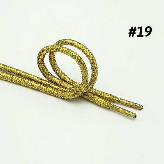 1 Pair Round Glitter Shiny Metallic Shoe Laces, 24 Colors Colorful Sequin Shoelaces for Sneakers, Athletic Shoelaces in 4 Different Lengths