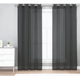 thumbnail image 1 of Gorgeous Home Linen Solid Sheer Grommet Top Curtain Panels, 55" x 84", 2-Pack Black, 1 of 5