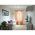 thumbnail image 1 of 2 panel faux silk solid curtain drapes with grommet 108" total width by 84" Long window sheer panels for any bedroom or patio door non blackout semisheer panels MIRA orange, 1 of 3