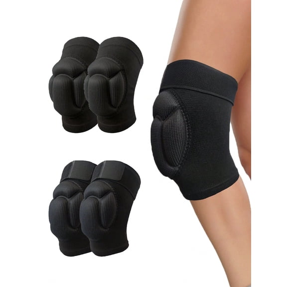 1 Pair S Turtle Shell Pattern Sports Knee Pads Black Anti-Collision Knee Protector With 3CM Thickened And High Resilience EVA Sponge