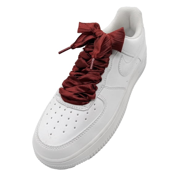 1 Pair Satin Ribbon Shoe Laces: 1.97" Wide Colorful Flat Folds Yarn Shoelaces for Women - 47 inch / 120CM