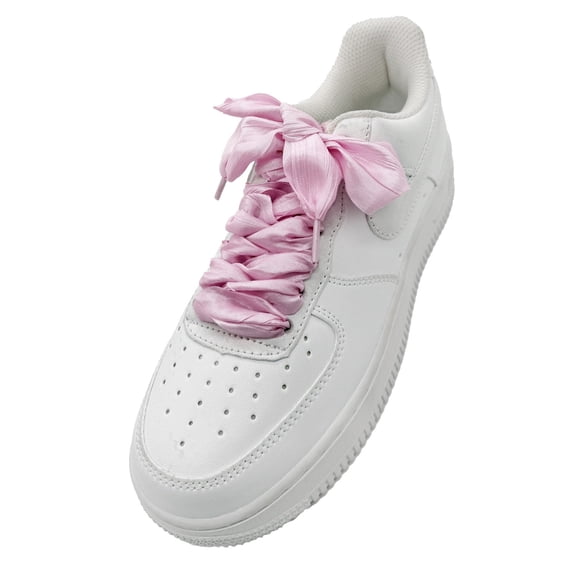 1 Pair Satin Ribbon Shoe Laces: 1.97" Wide Colorful Flat Folds Yarn Shoelaces for Women - 47 inch / 120CM