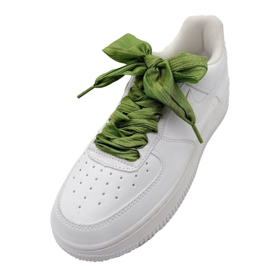 1 Pair Satin Ribbon Shoe Laces: 1.97" Wide Colorful Flat Folds Yarn Shoelaces for Women - 47 inch / 120CM