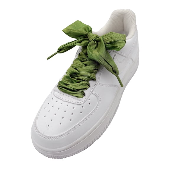 1 Pair Satin Ribbon Shoe Laces: 1.97" Wide Colorful Flat Folds Yarn Shoelaces for Women - 47 inch / 120CM