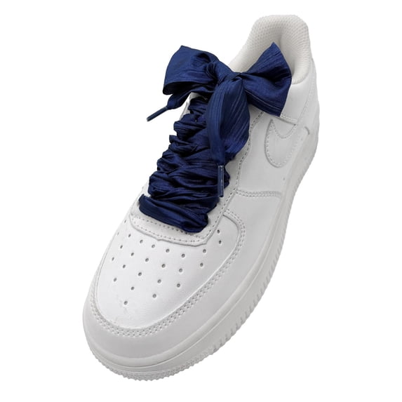 1 Pair Satin Ribbon Shoe Laces: 1.97" Wide Colorful Flat Folds Yarn Shoelaces for Women - 47 inch / 120CM