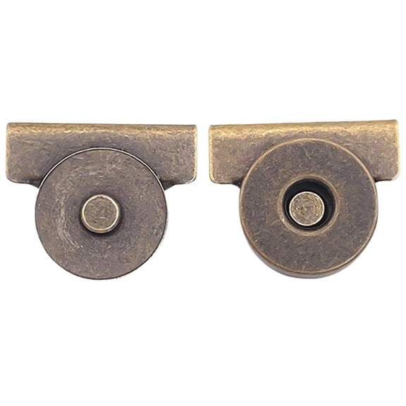 1 Pair Seamless Magnetic Snap Buttons,No-Sewing Iron Magnetic Buckle Clasp,No Sewing Required Bag Clip,Heavy-Duty Iron Snap Fasteners for Purses Totes Bags Clothing DIY Crafts,0.78x0.65 inch (Khaki)
