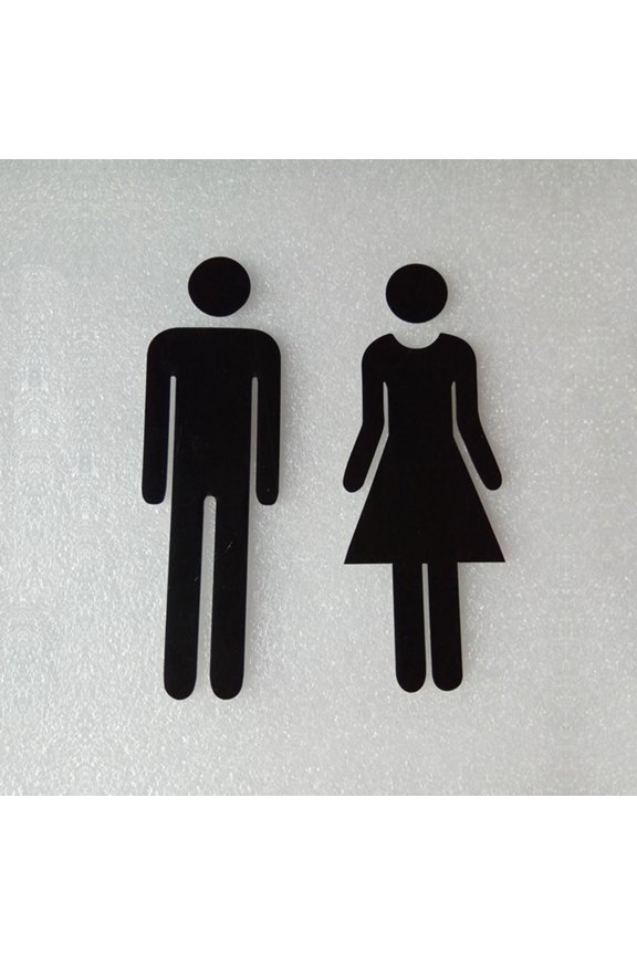 1 Pair Self-adhesive Acrylic Men&Woman WC Door Sign Washroom Signage Sticker