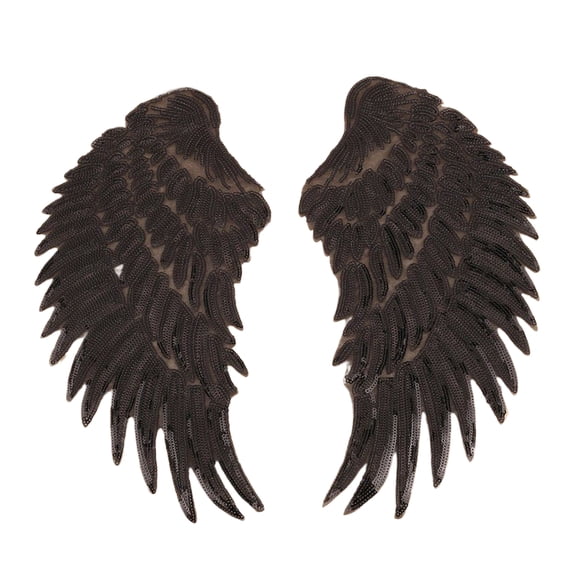 1 Pair Sequins Large Wing Wing Sewed on Big Patches Appliques Iron on Wing for Jackets Coat Cloth Cosplays Wing