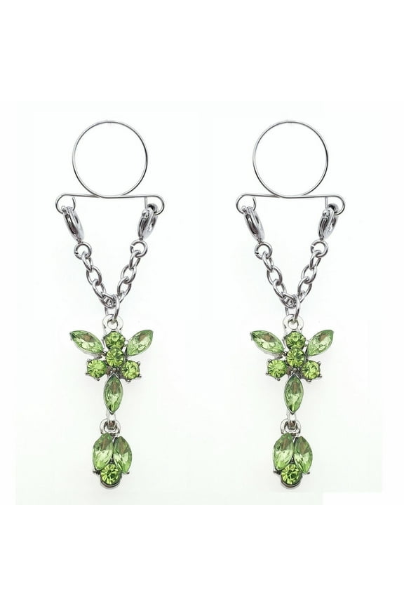 1 Pair Sexy Non Pierced Clip On Fake Nipple Ring Body Jewelry Shield Butterfly