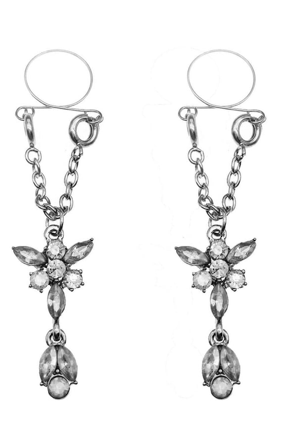 1 Pair Sexy Non Pierced Clip On Fake Nipple Ring Body Jewelry Shield Butterfly