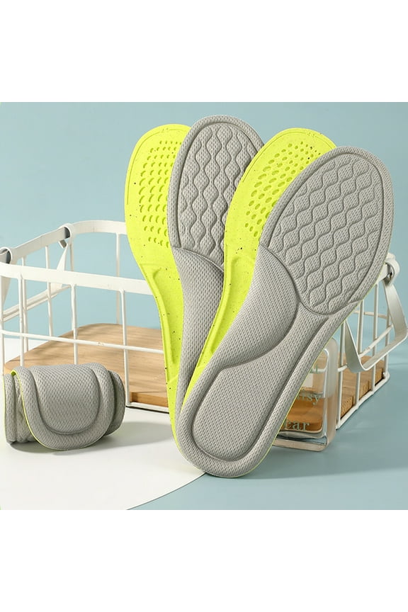 1 Pair Shoe Insole Insert Breathable Sweat Absorbing Soft Cushioning Foot Massage Men Women Running Walking Comfort Foam Inner Sole Pad