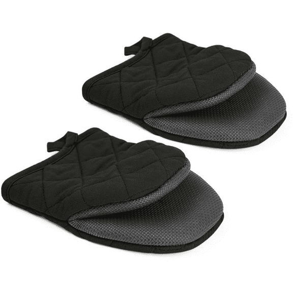 1 Pair Short Oven Mitts, Heat Resistant Silicone Kitchen Mini Oven Mitts for 500 Degrees, Non-Slip Grip Surfaces