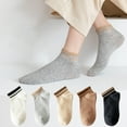 thumbnail image 1 of 1 Pair Short Socks Breathable Sweat Absorption Extra Soft Washable Non-Fading Protective Polyester Women Summer Thin Ankle Socks for Women, 1 of 8