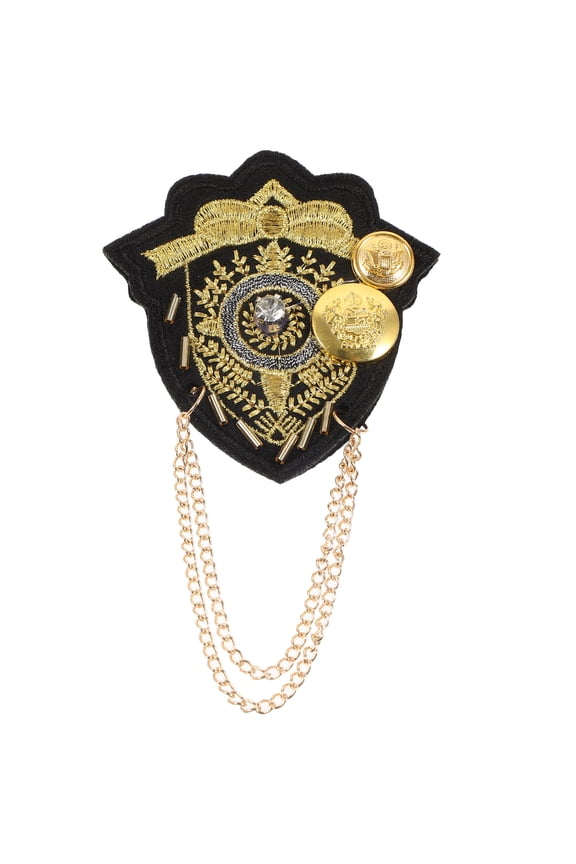 Vintage Shoulder Epaulettes Black 1 Pair 7.1x2.8x0.6in