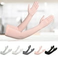 thumbnail image 1 of 1 Pair Silicone Anti-slip Palm Flip Fingertip Long Arm Sleeves Solid Color Anti-UV High Elasticity Women Outdoor Ice Silk Long Cycling Gloves Costume Accessories, 1 of 8