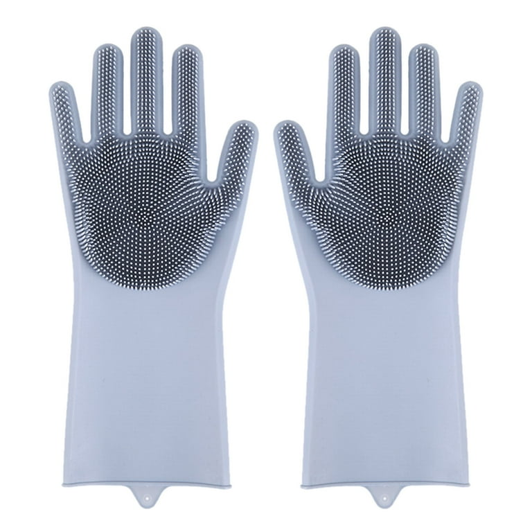 Pair Silicone Dishwashing Gloves for Kitchen Silicone Scrubbing