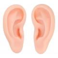 1 Pair Silicone Ear Model Soft Flexible Simulation Ear Model for Earrings Display Ear Piercing Exercise