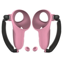 1 Pair Silicone Non-Slip Controller Grips Cover for Meta Quest 3 VR(Pink)