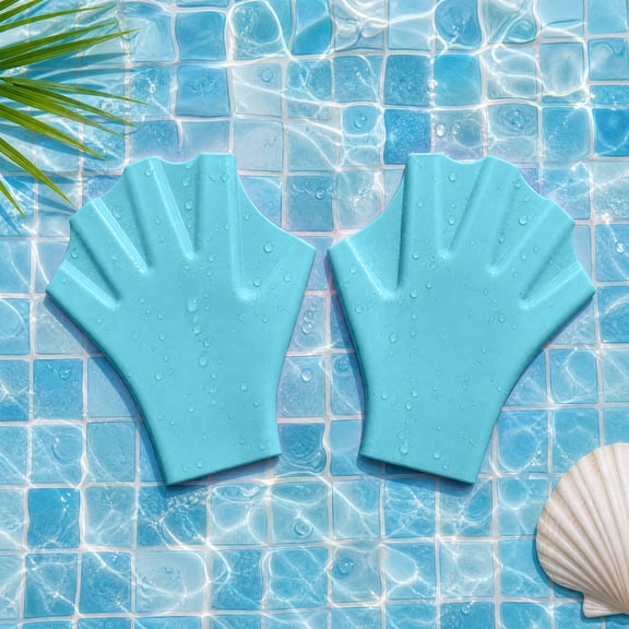 1 Pair Silicone Swim Hand Fins, Webbed Ducks Feet Style Training Aid, Swimming Pool Water Helper For Speeds