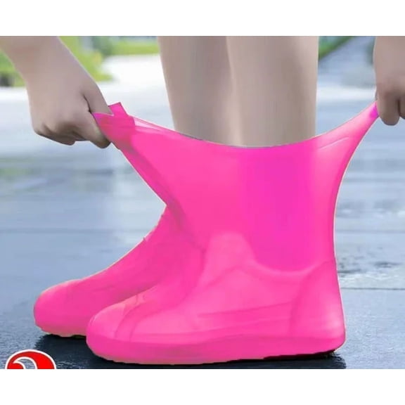 1 Pair Silicone WaterProof Shoe Covers Lip-resistant Rubber Rain Boot Rain Gear Overshoes Accessories for Outdoor Rainy Day