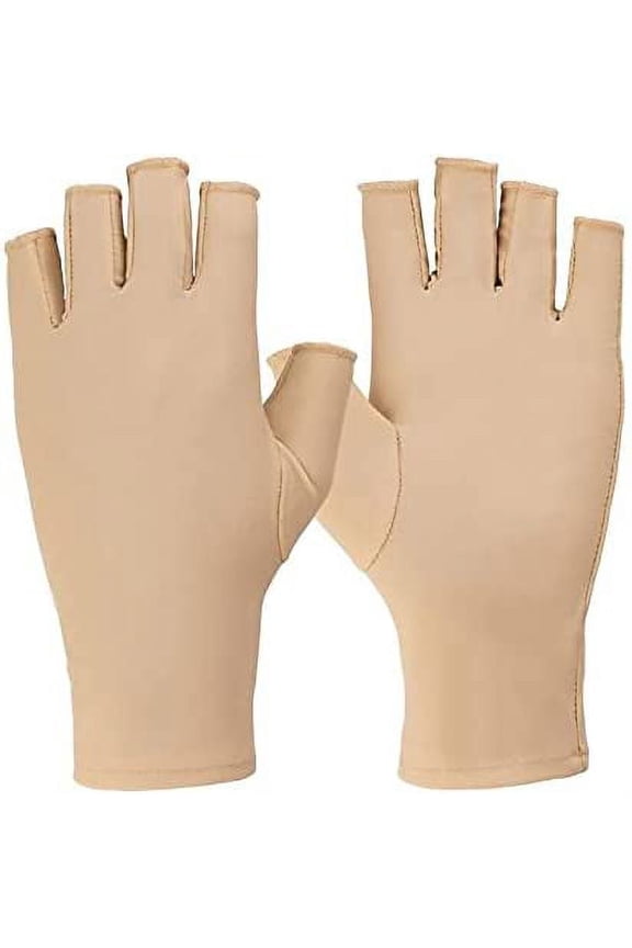 1 Pair of Skin Tone UV Protective Gloves 7 Colours Gel Nail Professional Anti-Ultraviolet Fingerless Gloves To Protect Hands From UV Lamp Nail Dryer (Skin)
