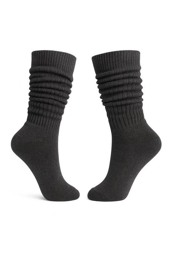 Women's Slouch Socks Extra Heavy Long, Size 5–10, 1 Pair – Anthracite Gray