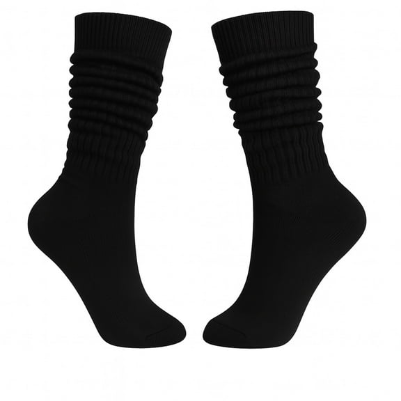 M.O.S Women's Slouch Socks Extra Heavy Long, Size 5–10, 1 Pair – Black