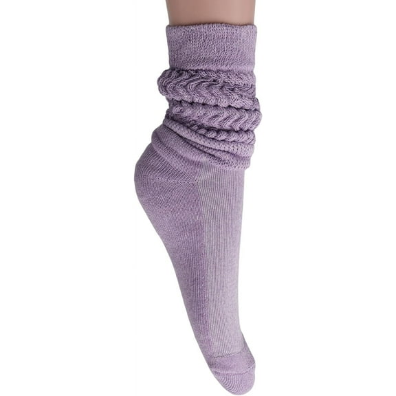 M.O.S Women's Slouch Socks Extra Heavy Long, Size 5–10, 1 Pair – Lilac