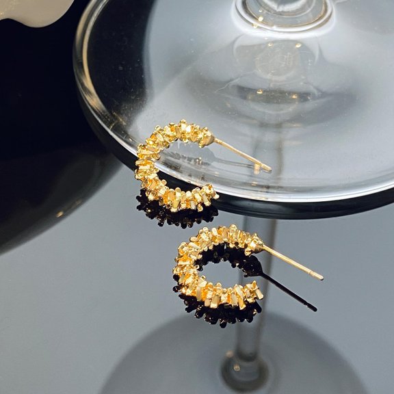 1 Pair Small Half Hoop Earring Open Hoop C-shaped Earrings Dangling Earrings Hanging Earrings Wedding Party Prom Earrings Everyday Illusion Jewelry for Women Birthday Party Jewelry Gifts DIY Golden