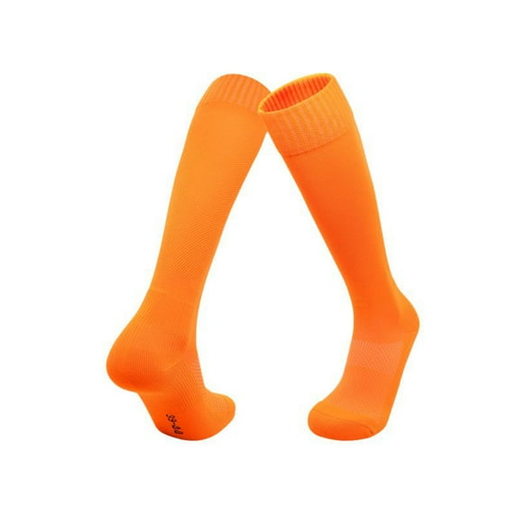 1 Pair of Soccer Socks, Comfortable and Breathable Long Socks, Solid Color Tall Baseball Socks, High Elasticity Sports Socks, Suitable for Both Men and Women Orange M Size