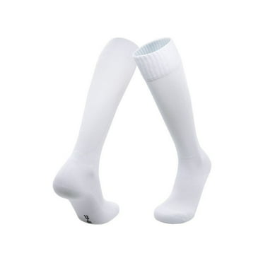 1 Pair of Soccer Socks, Comfortable and Breathable Long Socks, Solid Color Tall Baseball Socks, High Elasticity Sports Socks, Suitable for Both Men and Women White L Size