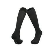 1 Pair of Soccer Socks, Comfortable and Breathable Long Socks, Solid Color Tall Baseball Socks, High Elasticity Sports Socks, Suitable for Both Men and Women Black L Size