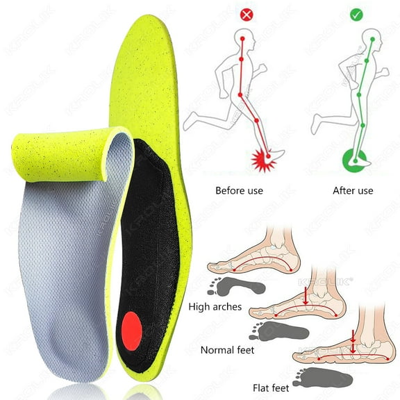 1 Pair Soft Foam Interlayer Orthopedic Insoles Absorbs Sweat Deodorizing Insoles for Shoes Sports Antibacterial Shoe Accessories
