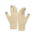 thumbnail image 1 of 1 Pair Soft Women's Winter Touch Screen Gloves,Unisex Touch Screen Winter Gloves for Smartphones and Tablets,Elastic Cuff Thermal Knit Warm Gloves for Man Women Cold Weather Gifts,Yellow,3.14x8.26", 1 of 4