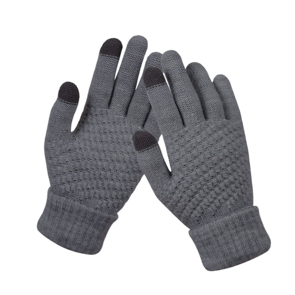 1 Pair Soft Women's Winter Touch Screen Gloves,Unisex Touch Screen Winter Gloves for Smartphones and Tablets,Elastic Cuff Thermal Knit Warm Gloves for Man Women Cold Weather Gifts,Grey,3.14x8.26"
