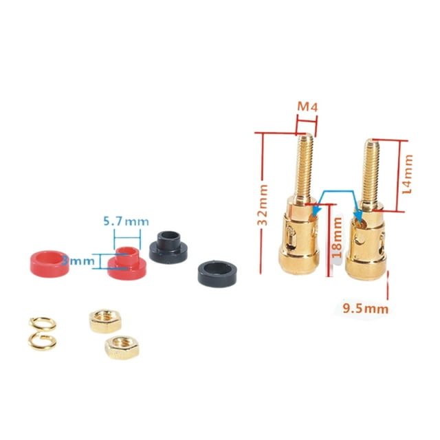 1 Pair Speakers Binding Post Sound Amplifiers Connectors Terminals
