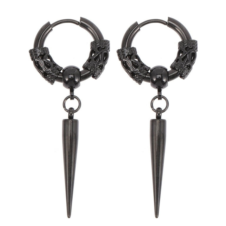 Black dangle 2024 earrings mens